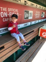 Chilling in the dugout